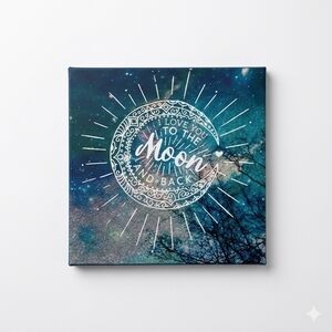 "I Love You to the Moon and Back" Galaxy Canvas Art - Celestial Wall Decor